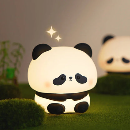 Panda LED Night Light - Silicone Touch Lamp, USB Rechargeable, Bedroom Decorative Timer for Children