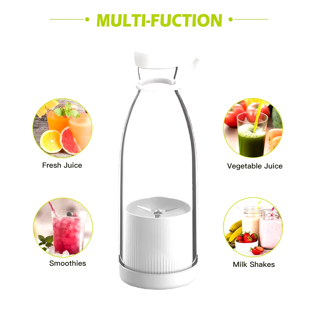 Compact USB Rechargeable 6-Blade Fruit Blender and Smoothie Maker