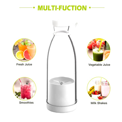 Compact USB Rechargeable 6-Blade Fruit Blender and Smoothie Maker