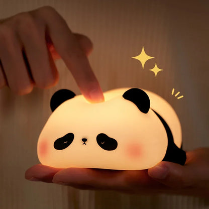 Panda LED Night Light - Silicone Touch Lamp, USB Rechargeable, Bedroom Decorative Timer for Children